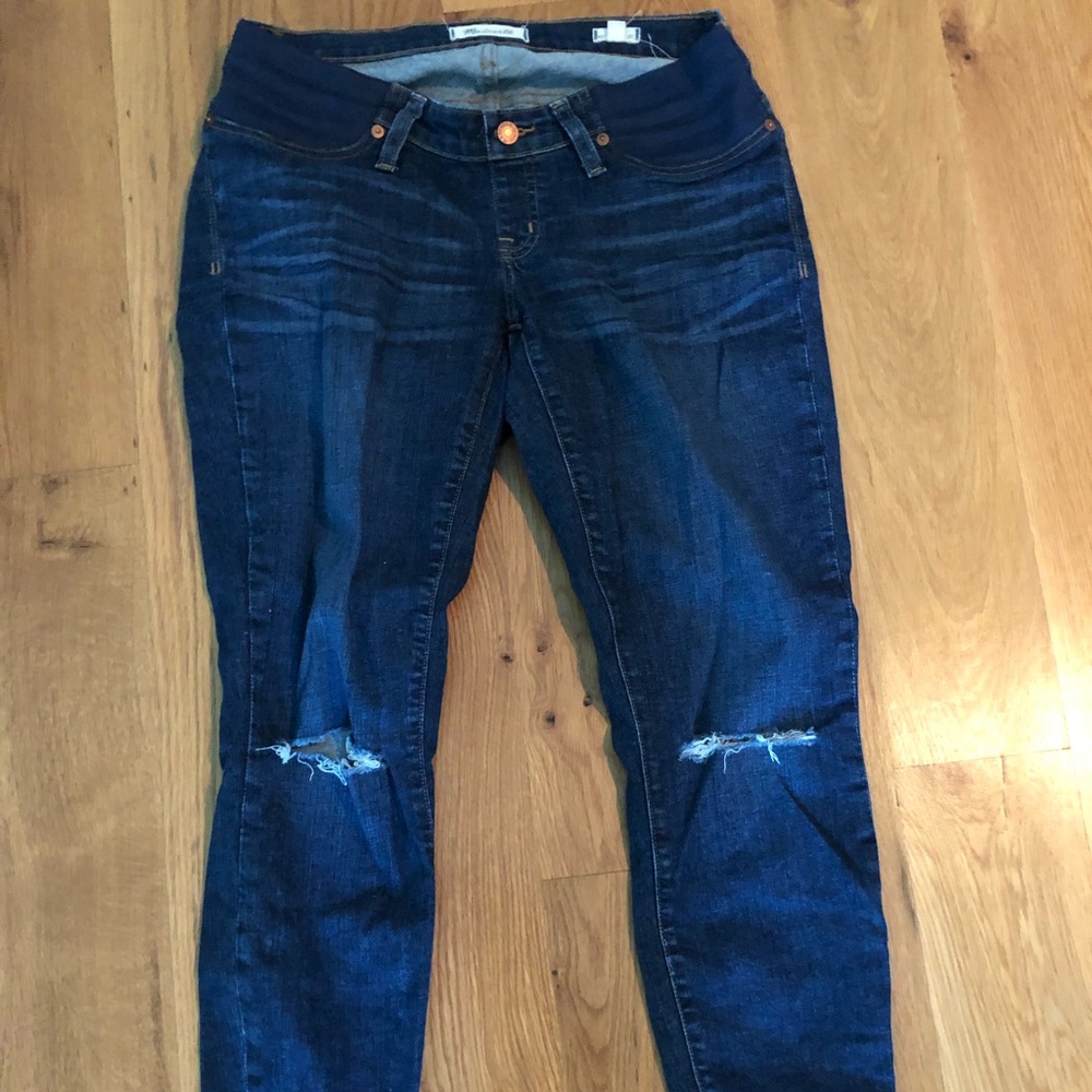 Madewell Distressed Side Panel Maternity Jeans